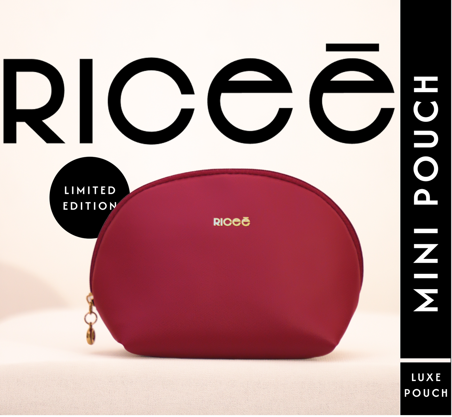🎁 Riceē Mini Cherry Red Makeup Pouch Bag (100% off)